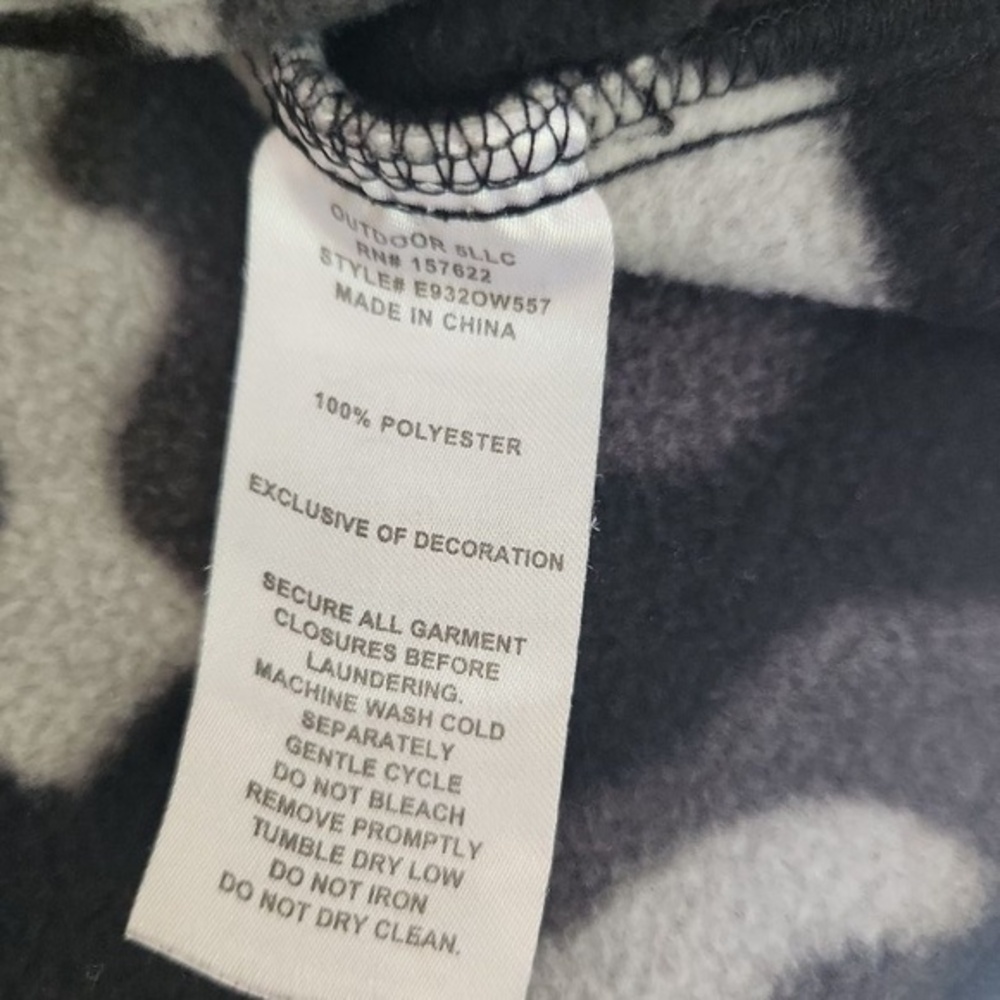 Eddie Bauer Fleece‎ Jacket Kids Size M 10/12 Grey Camo Outdoor Full-Zip Warm - Picture 4 of 8
